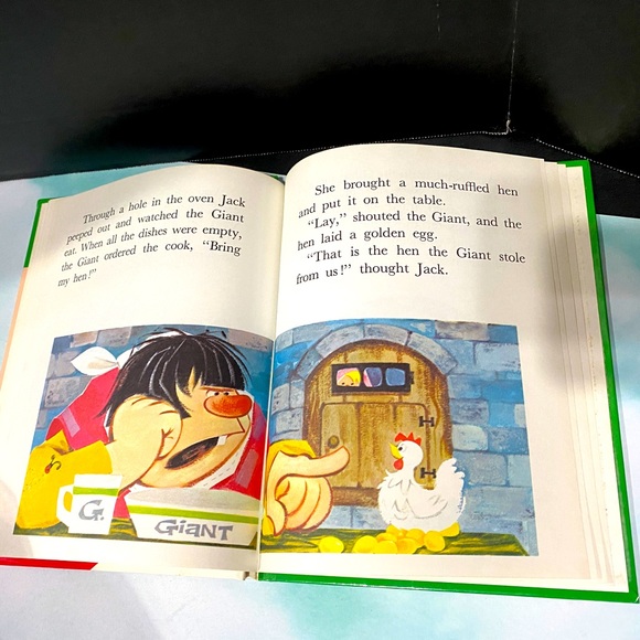 FAIRY TALE VINTAGE 60s JACK AND THE BEANSTALK HARDCOVER RETOLD ENGLISH STORYBOOK - Picture 13 of 15